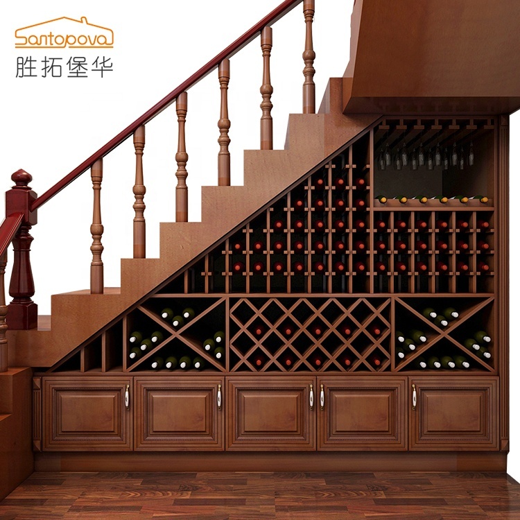 Luxury Custom Storage Staircase Corner Wine