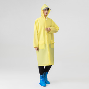 Transparent Long <strong>Rubber</strong> <strong>Raincoat</strong> Waterproof Thicken EVA Rain Jacket for <strong>Women</strong> Men with Hood - Product Image 4