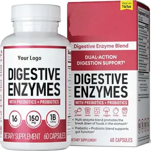 OEM Enzimas digestivas Multi enzimas Prebióticos orgánicos y probióticos para la salud digestiva y la salud intestinal