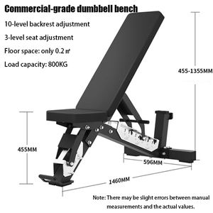 Equipo de uso doméstico y de gimnasio, Banco de entrenamiento de fuerza plana para Fitness, Banco de pesas plegable ajustable - Product Image 6