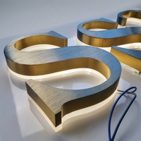 Lettres en relief 3D en acier inoxydable modernes rétroéclairées personnalisées, enseigne de magasin LED pour usage extérieur et intérieur, à intensité variable, CRI élevé 80 4100K