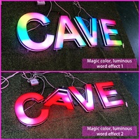 Vente directe d'usine, lettres lumineuses LED en PVC colorées, design créatif réglable, imperméables, personnalisées pour la décoration de bureau
