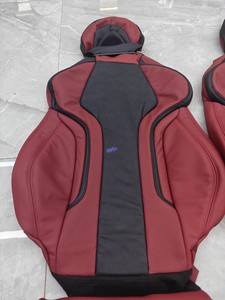 Housses de siège de voiture en cuir matelassé rouge diamant de luxe pour BMW, protections de sièges auto respirantes, ensemble complet d'intérieur haut de gamme - Product Image 5