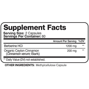 La berbérine HCL 1200mg <span class=keywords><strong>plus</strong></span> de qualité supérieure personnalisée La cannelle de Ceylan biologique favorise le métabolisme du <span class=keywords><strong>glucose</strong></span> Supplément de berbérine HCI - Product Image 2