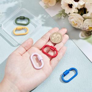 彩色飞溅漆珐琅登山扣椭圆形螺丝锁扣37x22mm毫米DIY珠宝制作工艺品钥匙扣包魅力 - Product Image 4