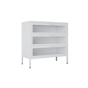 Moderno Mueble Metálico con Puerta de Malla y 3 Cajones, Gabinete de Hierro Bizoe DR-06, Mueble para el Hogar, Sala de Estar, Dormitorio, Hotel - Product Image 2