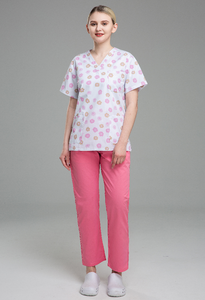 La migliore vendita di Logo personalizzato medico ospedaliero medico cura Scrub salone di bellezza parrucchiere donna Scrub chirurgico set uniformi - Product Image 2