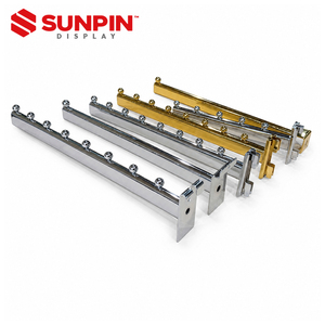 Ganci Espositori a Canale AA in Metallo Dorato per Pannelli Slatwall e Mensole da Supermercato - Product Image 2