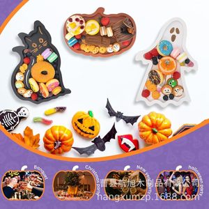Ensemble de plateaux de service en bois Hangxu pour Halloween, assiettes décoratives pour desserts, pour fêtes et décoration de la maison - Product Image 2
