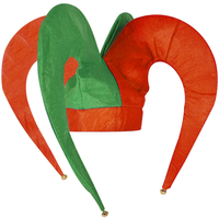 Chapeau de clown farceur coloré avec des clochettes, couvre-chef de costume d'arlequin multicolore pour carnaval/cirque/mascarade/Halloween/spectacles