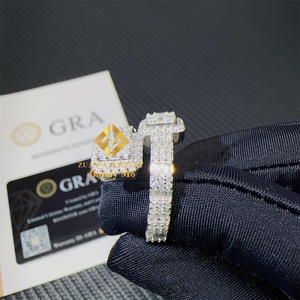 2,61 Karat GRA-Zertifiziert 925 Silber Diamanttester-geprüft VVS1 Baguette Moissanit Iced Out Schmuck Hip-Hop <span class=keywords><strong>Ring</strong></span> für Herren - Product Image 4