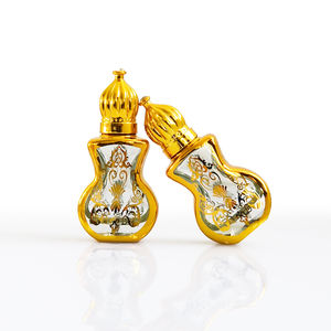 Nuevo Diseño Único Mini Botella de Perfume de Vidrio Dorado en Forma de Pera de 10 ml con Rodillo o Etiqueta - Product Image 1