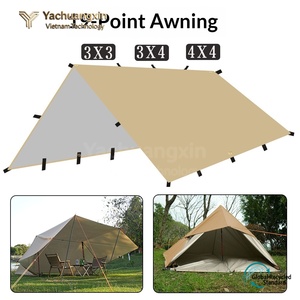 Trigone V-Type Four-corner 19 hanging points multi-functional silver-coated grid outdoor hiking camping waterproof - Product Image 5