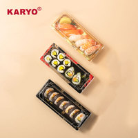 KARYO 1102 Boîte à sushi en plastique transparent PET jetable Multi Style Emballage alimentaire à emporter Conteneur à bento avec couvercle Boîte