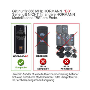 Télécommande de porte de garage <span class=keywords><strong>compatible</strong></span> <span class=keywords><strong>Hormann</strong></span> 4 boutons 868 MHz avec code tournant de base Télécommande de portail - Product Image 6