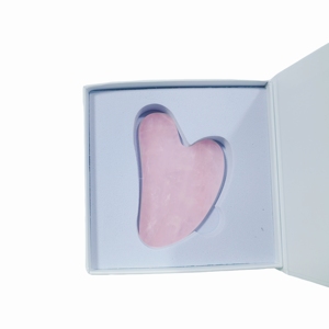 Herramientas de belleza para reafirmar la piel, revitalizador de piel, 100% natural, cuarzo rosa, jade gua sha con caja. - Product Image 4