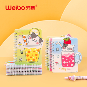 Cuaderno de bobina creativo de dibujos animados de gatito, papelería para estudiantes, Mini cuaderno pequeño portátil, venta al por mayor - Product Image 5