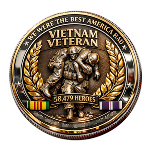เหรียญที่ระลึกวีียดนามฮีโร่ 58,479 เหรียญ งานฝีมือโลหะ รูปเฮลิคอปเตอร์ สนามรบ ธีมสะสม ของขวัญทางธุรกิจ - Product Image 3