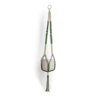 HOMLY HLPH14 Support suspendu rond en coton naturel fait main de 40 pouces pour plantes et fleurs, pour pots de 6 à 12 pouces, capacité de 15 kg