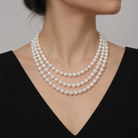 Collier de perles d'eau douce naturelles 8-9mm, forme pomme de terre, qualité AA/AAA, blanc crème, en vrac pour la création de bijoux noués, marque Odin