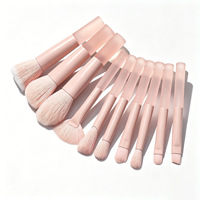 Pinceaux de maquillage personnalisés avec logo, ensemble de 10 pinceaux de maquillage roses, pinceaux synthétiques Kabuki, pinceau pour le fond de teint, pinceau pour la poudre, pinceau pour les yeux, ensemble de pinceaux de maquillage