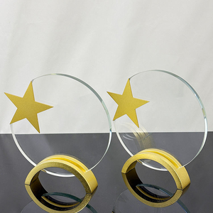 Nuevo diseño, Círculo <span class=keywords><strong>de</strong></span> metal dorado, plateado y bronce con premios Star Crystal Trophy - Product Image 5