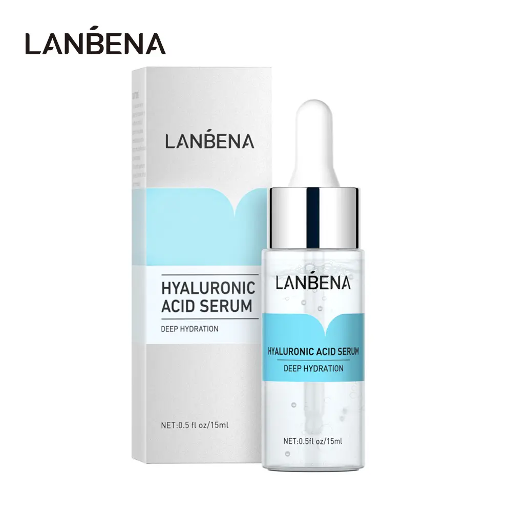 Lanbena hyaluronic axit huyết thanh mụn đầu đen loại bỏ giữ ẩm sửa chữa Làm trắng Chống lão hóa Hydra mặt giải pháp huyết thanh 15ml