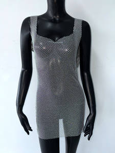 <span class=keywords><strong>Abito</strong></span> da Donna con Schiena Scoperta in Rete, Spalline Larghe, <span class=keywords><strong>Paillettes</strong></span> e Strass, Vestito da Club Notturno <span class=keywords><strong>Midi</strong></span> - Product Image 3