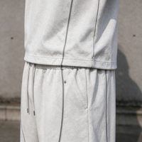 Ensemble deux pièces personnalisé pour homme : survêtement d'été en coton 100 %, t-shirt ample et short long – Vente en gros de streetwear pour homme