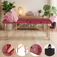 Table de massage pliable en cuir PU à 3 sections, portable et de haute qualité, nouvelle arrivée pour salon, spa, soins du corps et du visage, pour hôtel et chambre.