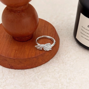 S925 Sterling Silver Bow <b>Ring</b> Women <b>Adjustable</b> Gift Jewelry Light Luxury Fine <b>Ring</b> Silver Color Bowknot Design - Product Image 4