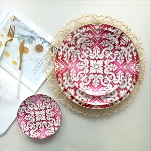 Gran oferta de platos de cerámica, juegos de cena de porcelana blanca y azul con patrón de plantas, utensilios de cocina para bodas, eventos, hecho de hueso de China - Product Image 2