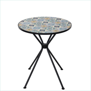Mosaïque Table Pliable Extérieur Patio Balcon Imperméable Fer Mosaïque Café Table Salle À Manger Salon Bistro Loisirs Mosaïque Chaise - Product Image 4