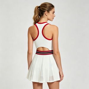 Vêtements de sport respirants et à séchage rapide pour femmes, jupe-<span class=keywords><strong>short</strong></span> plissée sans manches pour le <span class=keywords><strong>golf</strong></span> et le tennis, vente en gros - Product Image 3