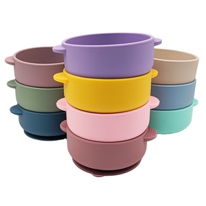 Baby Self Feeding <b>Tools</b> Kit Round <b>Silicone</b> Bowl with Handles Durable Dishwasher Safe - Product Image 3