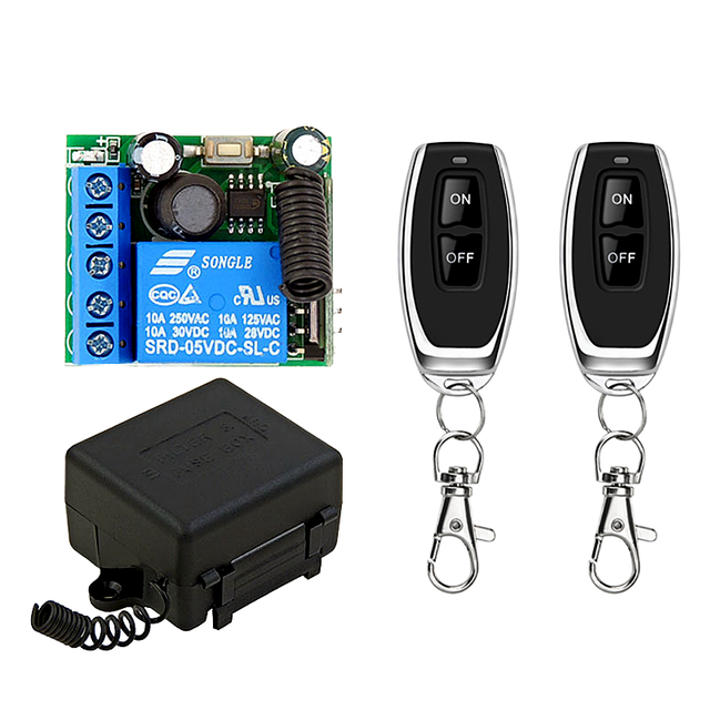 433MHz Wireless Remote Control Switch 2 Transmitters Waterproof 10A Relay Receiver DIY Gate Light 6V 12V 24V 30V DC Learning