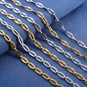 Elegante Collar Largo de Acero Inoxidable para Mujer y Hombre, Color Oro/Plata, Cadena de Eslabones, Gargantilla, Accesorios para la Fabricación de Joyería Metálica - Product Image 5