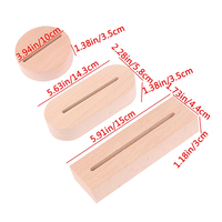 Support d'affichage LED blanc chaud à piles AAA avec base en bois, design moderne, pour lampe de chevet, art DIY, avec interrupteur