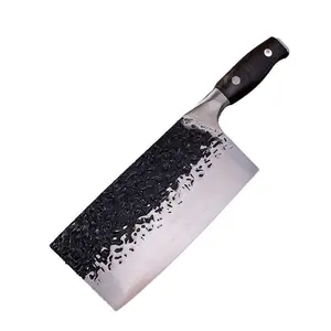 Yüksek kalite yüksek karbon çelik el dövme mutfak bıçağı ev profesyonel kemik balta süper keskin pişirme araçları ahşap saplı