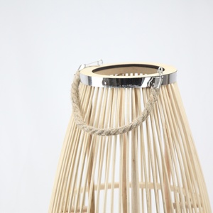 Lámpara de viento trenzada de bambú Vintage para decoración de exteriores, <span class=keywords><strong>candelabro</strong></span> de suelo a techo, ornamento, linterna de jardín de gran tamaño - Product Image 3