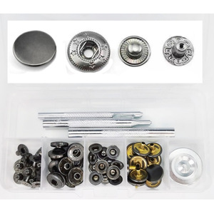 Özel Logo paslanmaz çelik kaplama <span class=keywords><strong>Snap</strong></span> düğmesi 4 parça çıtçıt giyim için - Product Image 3