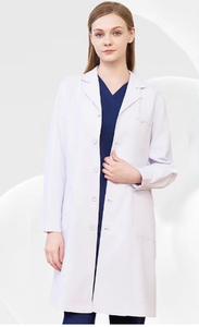 Manteau blanc en coton polyester de haute qualité en gros vêtements d'hiver anti-rides et anti-boulochage uniforme de médecin homme et femme - Product Image 5