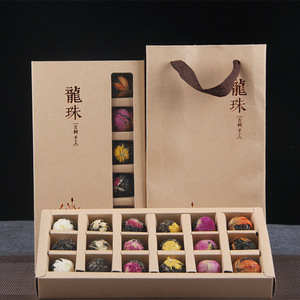 Tè Naturale Artigianale in Fiori Sbocciati: Rose, Gelsomino, Crisantemo, Giglio, Tè alle Erbe in Palline, Confezione <span class=keywords><strong>Regalo</strong></span> con 6 Gusti di Puerh - Product Image 1