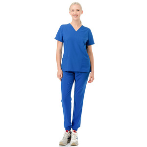 Hospital Uniform Scrub Suit Set Unisex Blue Rose Red Green Navy Red Moisture Wicking Woven Fabric S XXL - Product Image 2