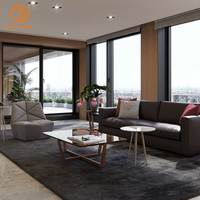 Table d'appoint moderne minimaliste en marbre, design nordique, table basse contemporaine en bois avec plateau en pierre