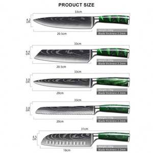 Hot Sales Japanese <b>Sharp</b> Kitchen <b>Knives</b> <b>Set</b> High Carbon Stainless Steel Damascus Laser Pattern 8 Inch Chef Utility Paring <b>Knife</b> - Product Image 3