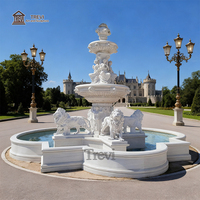 TREVI Großer Handgeschnitzter Marmor-Löwenbrunnen Hersteller Klassische Garten-Villa Herrenhaus Außendekoration
