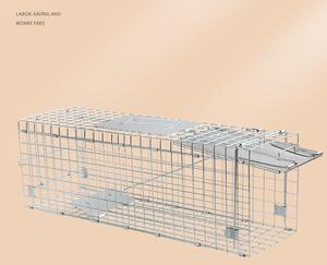 Gabbia di salvataggio in metallo solido per gatti e conigli pieghevole in acciaio piatto di trappola per animali vivi per il controllo dei parassiti - Product Image 3