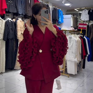 <span class=keywords><strong>Conjunto</strong></span> de Traje <span class=keywords><strong>Formal</strong></span> de Terciopelo para <span class=keywords><strong>Mujer</strong></span>, Blazer de Manga Larga con Decoración de Encaje y Pantalones a Juego - Product Image 1