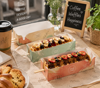Boîte à gaufres personnalisée en carton avec fente pour bâtonnets, idéale pour gaufres, hot-dogs, desserts, snacks et emballages à emporter